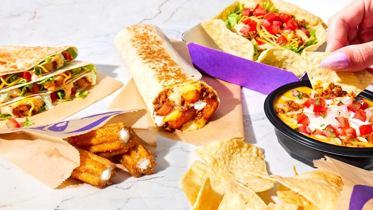 Several Taco Bell menu items.