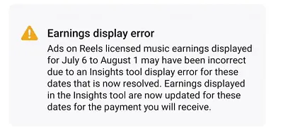 Meta creator revenue mistake