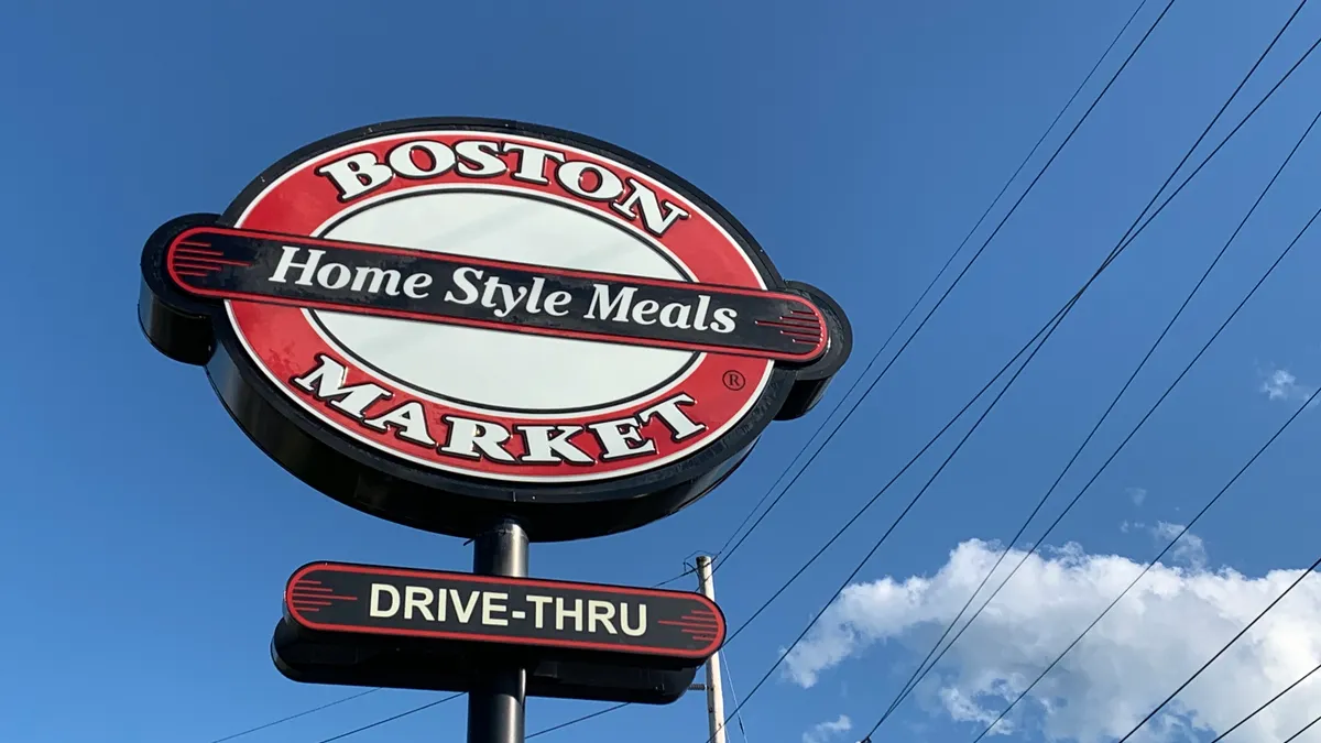 A Boston Market sign is shown.