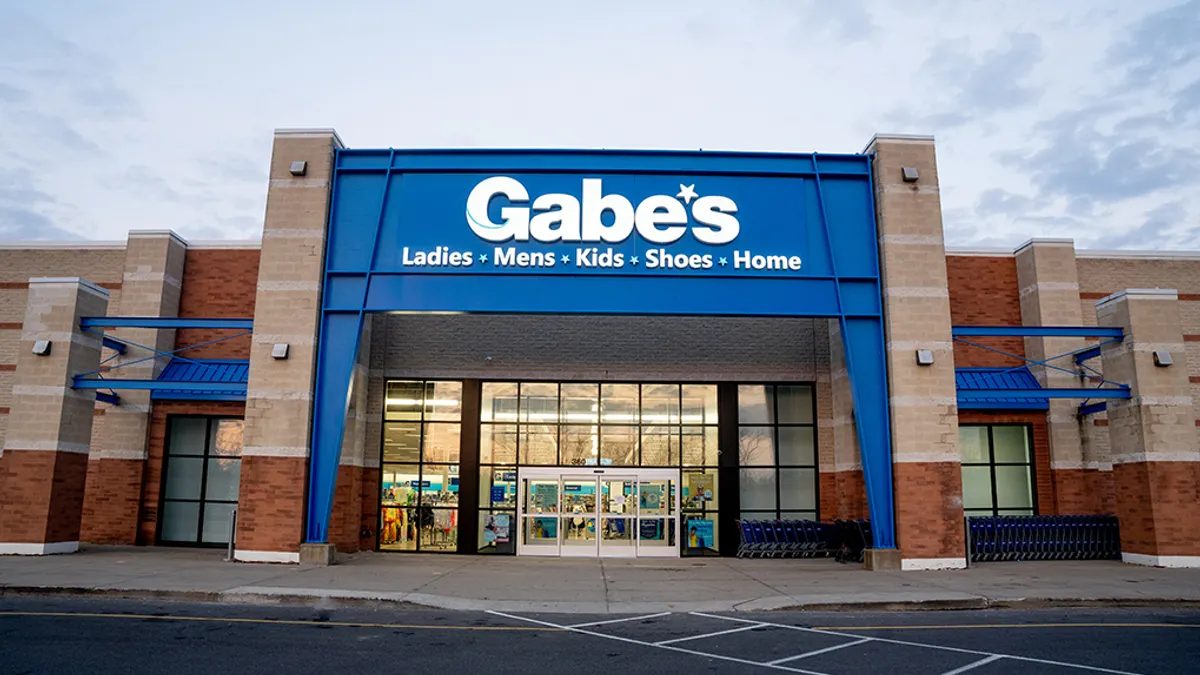 A blue Gabe's storefront entrance.