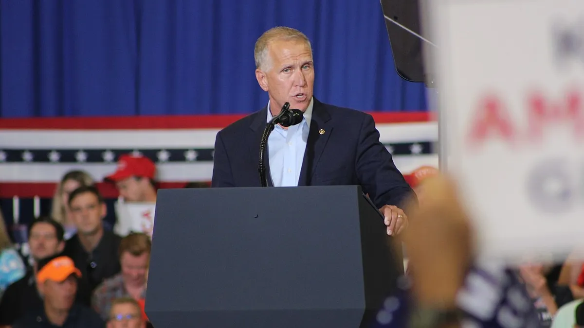 Thom Tillis Senator from North Carolina Republican at a Trump rally