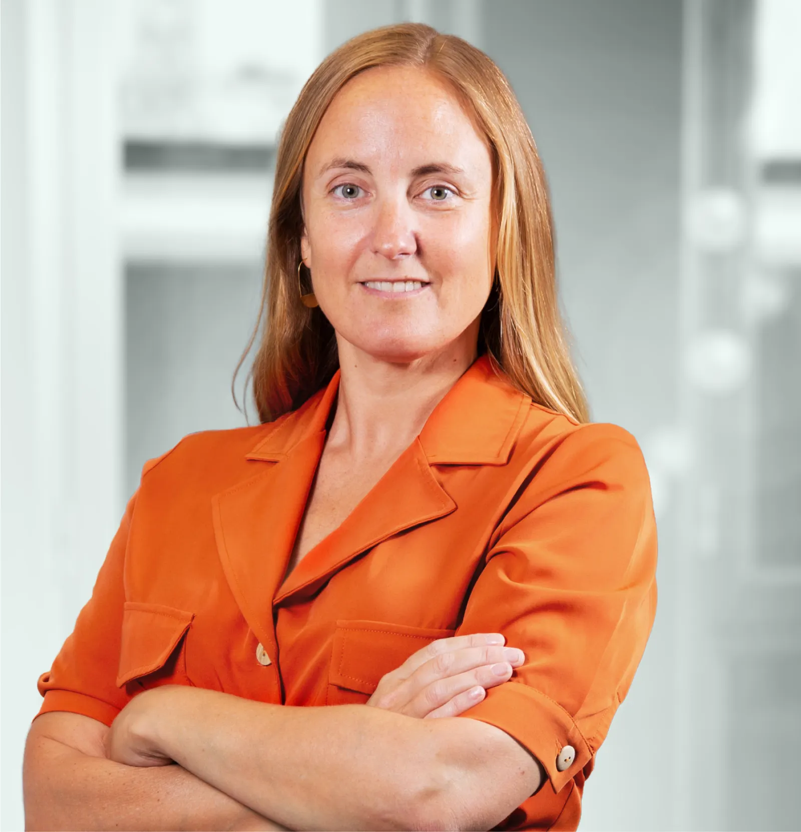 A portrait of Valerie Vanhooren, the CEO of Ona Therapeutics.