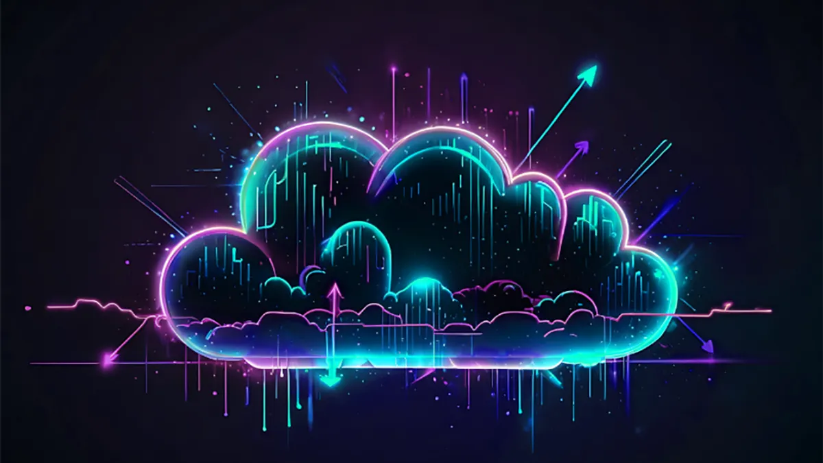 Network computing technologies, showcasing a futuristic server.