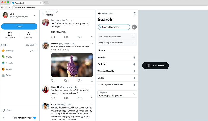 TweetDeck update