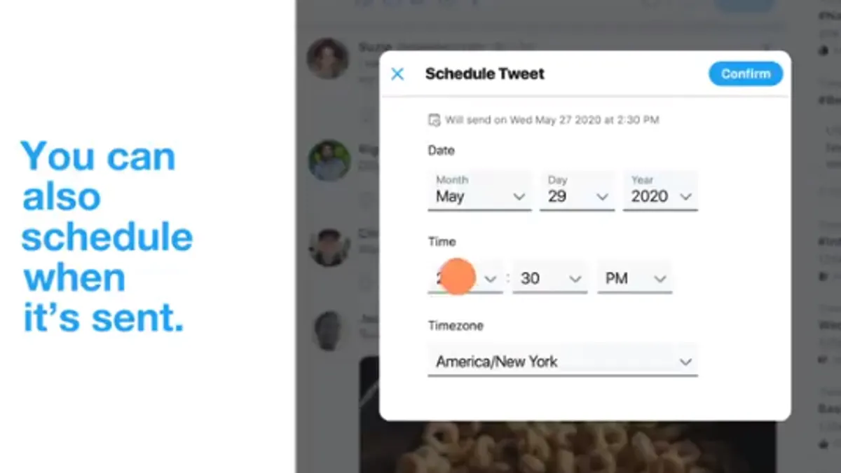 Tweet scheduling