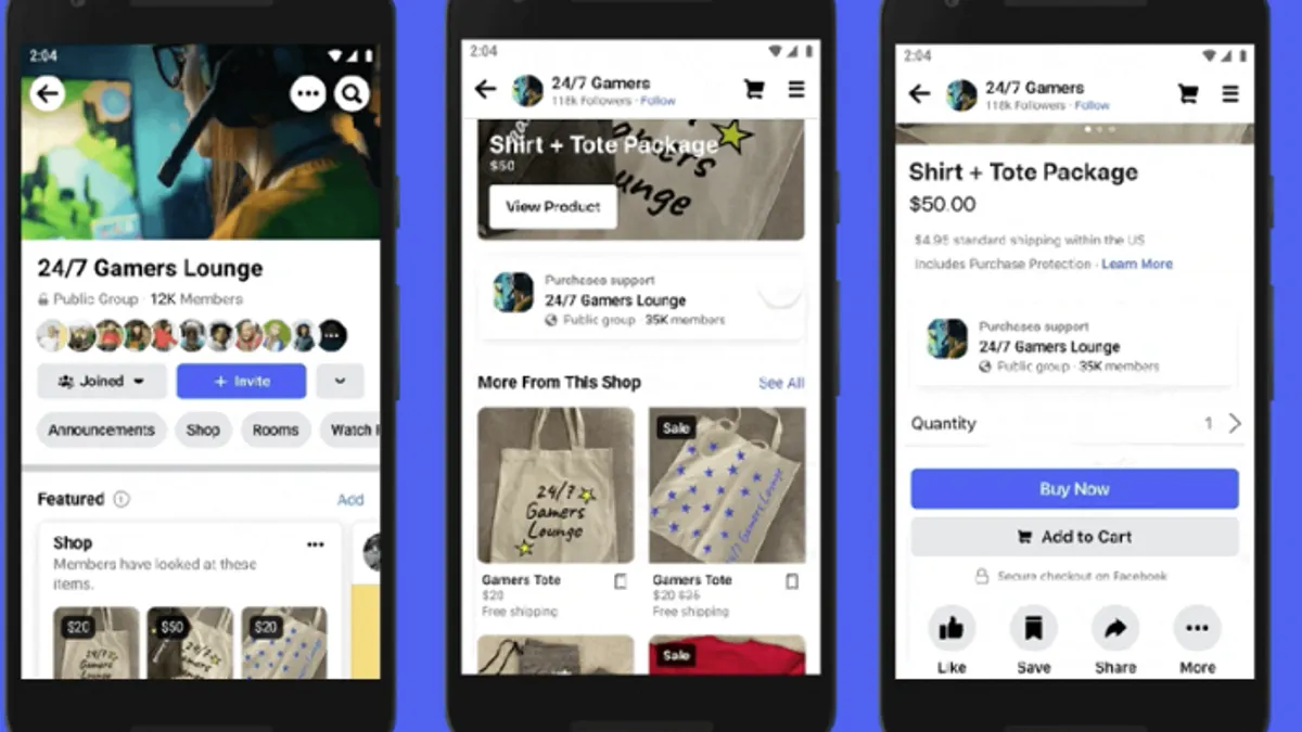 Facebook Shops in groups