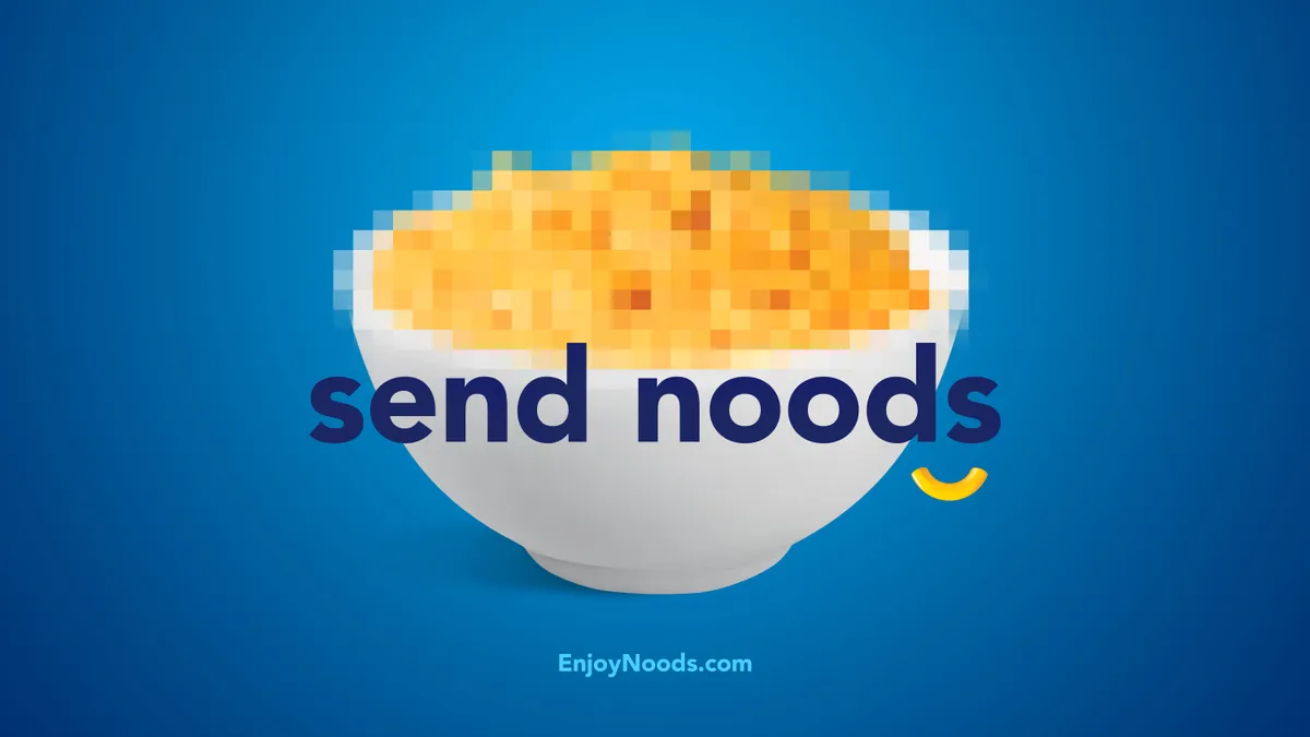 Kraft's 'Send Noods' campaign retrieved by Marketing Dive on Oct. 6, 2020