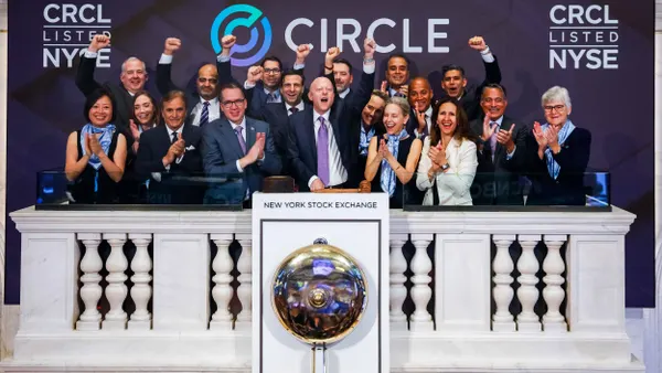 Circle at ringing of NYSE bell following June 2025 IPO