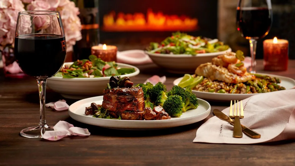 A photograph of menu items from Firebirds Wood Fired Grill