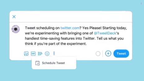 Native tweet scheduling