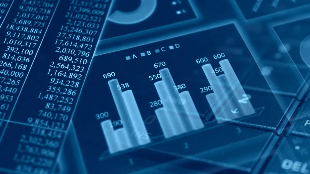 Financial graph, software, cash flow