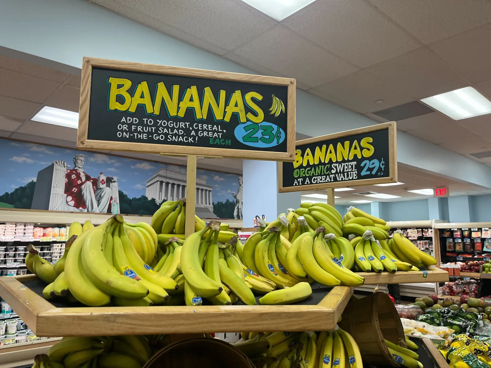 Bananas at a grocery store.