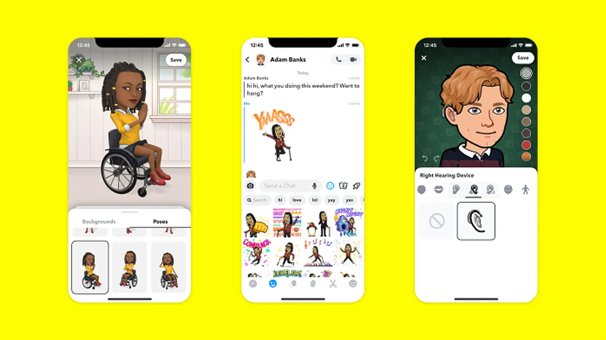 Snapchat Bitmoji assistive devices