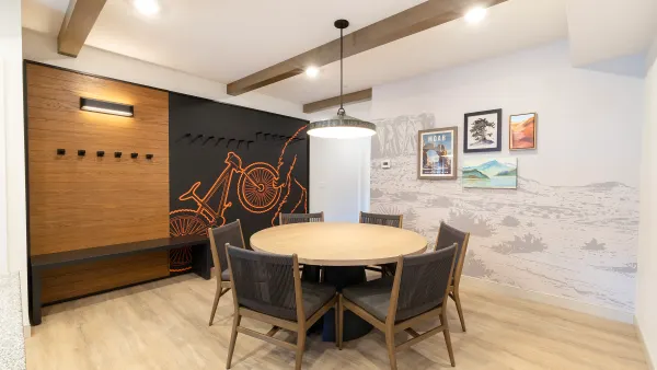 Living area in a hotel room