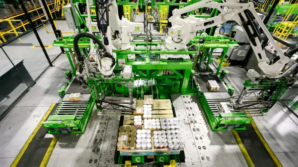 A machine that processes cases at a Walmart facility.