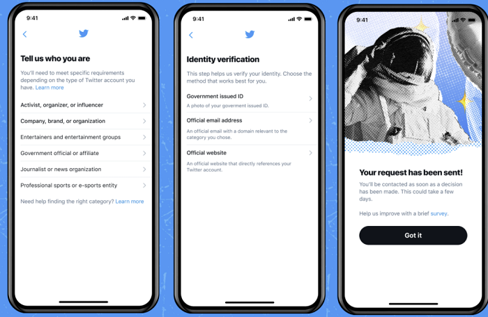 Twitter verification process