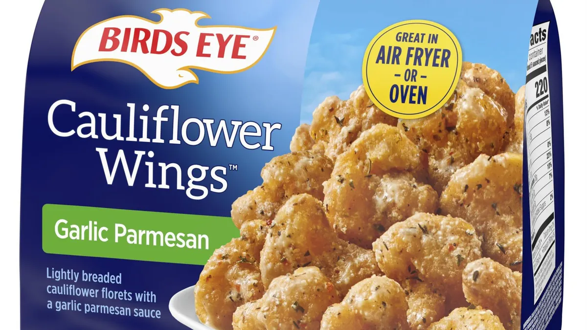 A package of Conagra Brands' Birds Eye Cauliflower Wings.