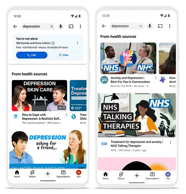 YouTube teen mental health