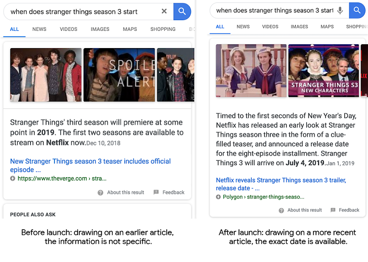 Google featured snippet example