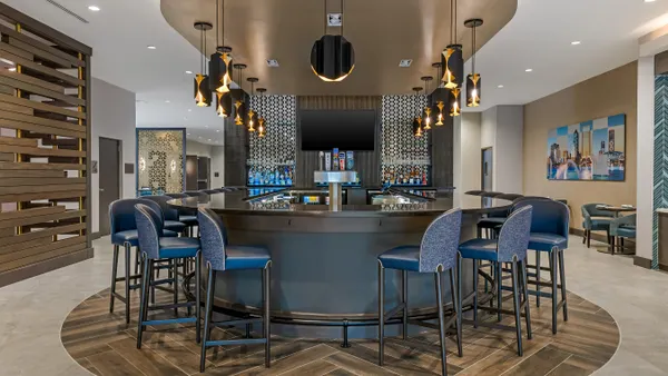 A bar at Cambria Hotel Jacksonville in Florida.