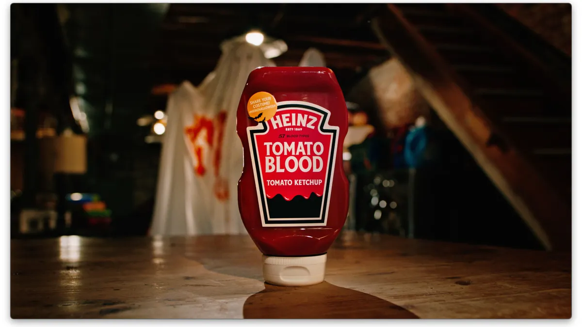 Heinz Tomato Blood packaging retrieved by Marketing Dive on Oct. 12, 2021