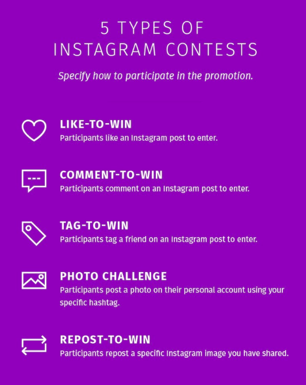 5 Types of Instagram contests list