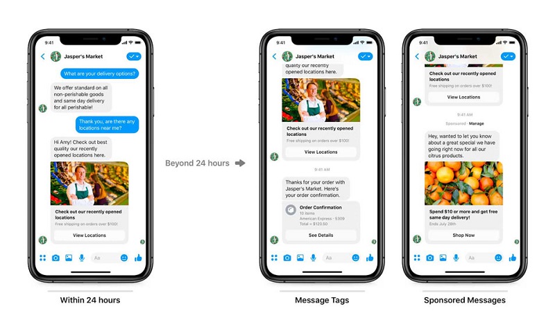 Facebook Messenger tags