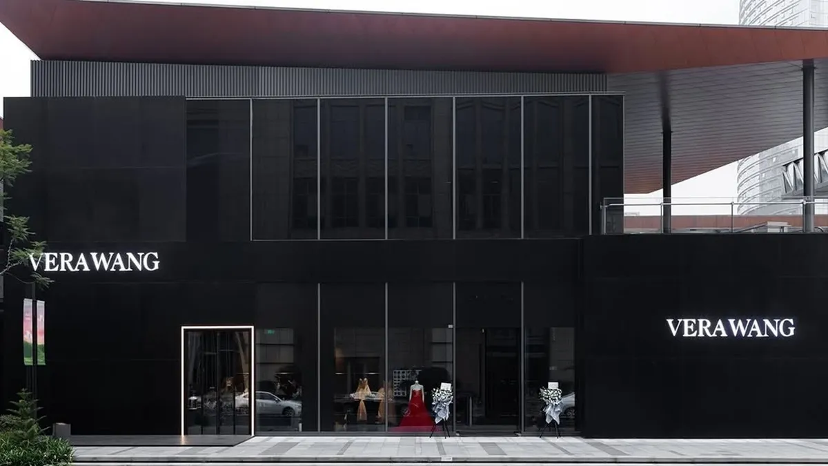 An exterior of a Vera Wang store.