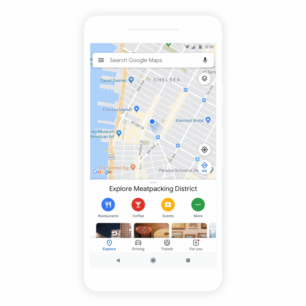 Updated Google Explore listings