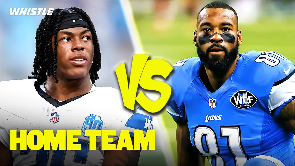 Detroit Lions players Calvin Johnson and Jahmyr Gibbs for Team Whistle and Finish detergent.