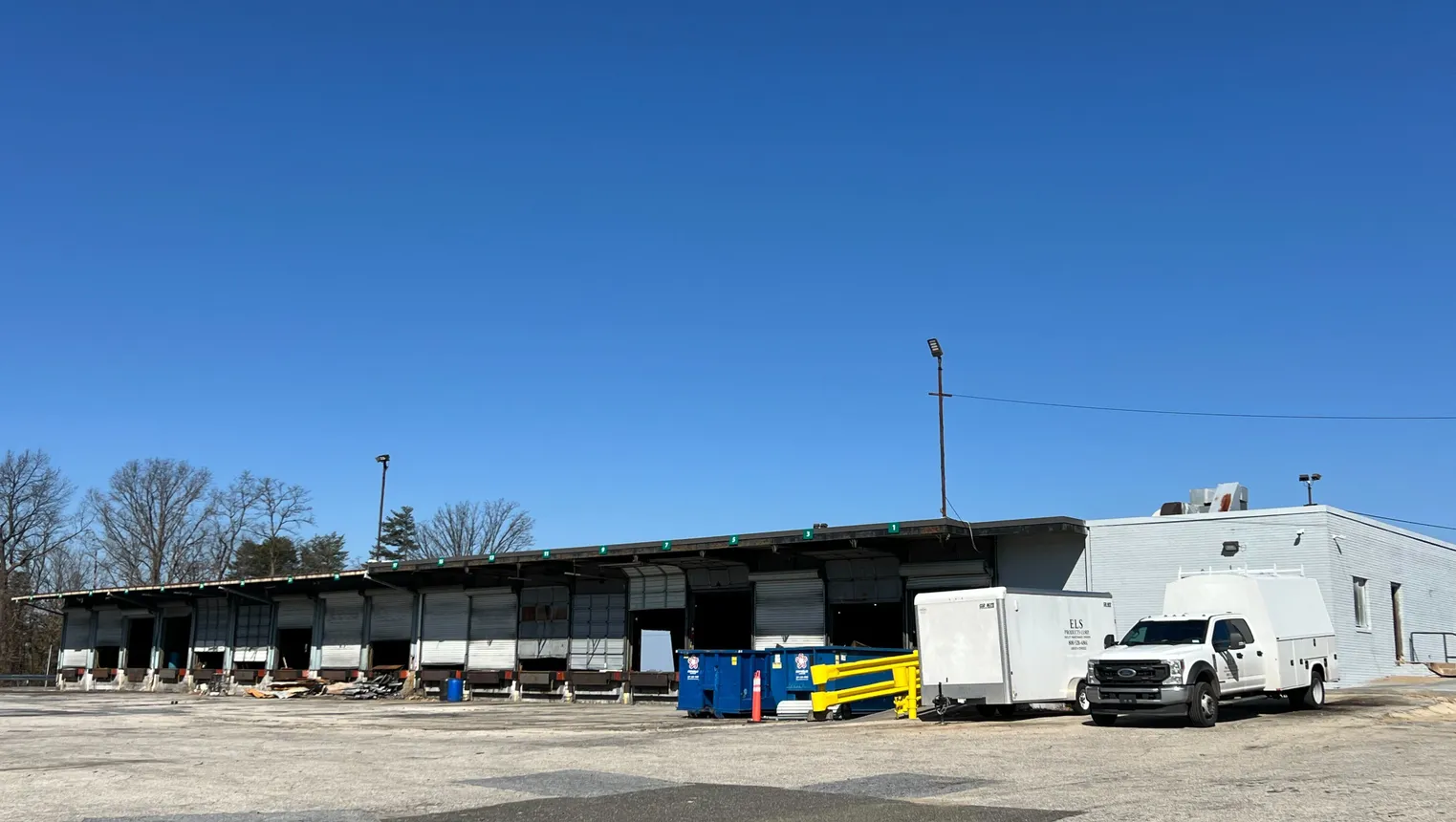 An exterior photo of a former Yellow Corp. truck terminal in Landover, Maryland, which was among 28 facilities acquired by XPO for $870 million at a bankruptcy auction.