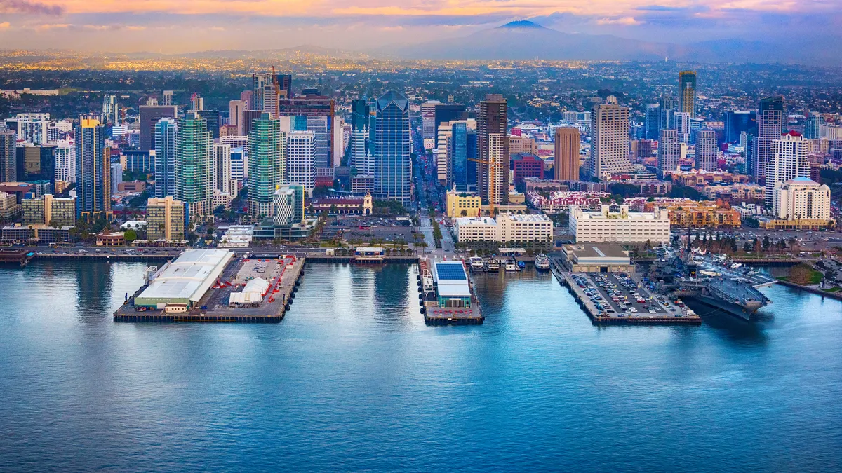 City skyline and waterfront