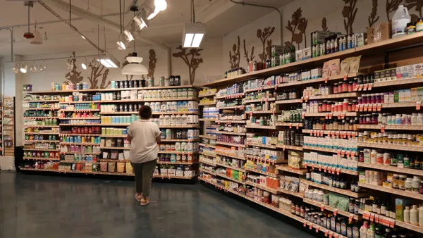 Wellness department in a grocery store that includes vitamins, medicines, supplements and more