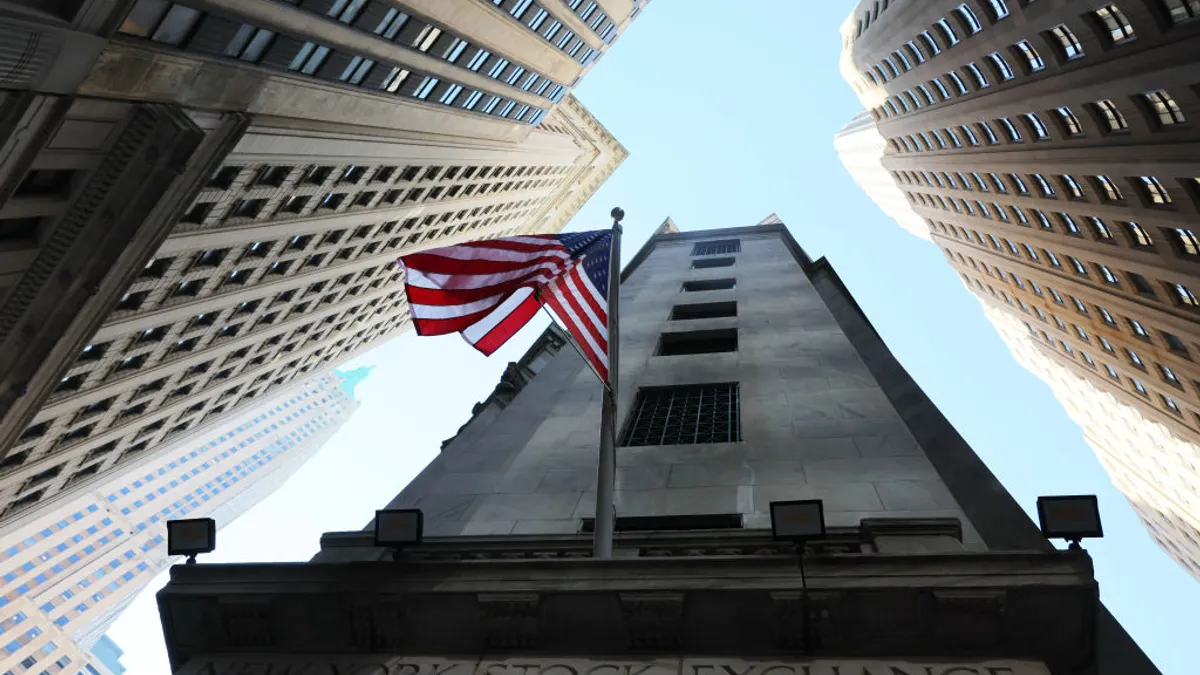 The New York Stock Exchange is seen during morning trading.