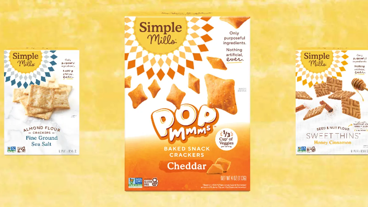 Packages of Simple Mills products.