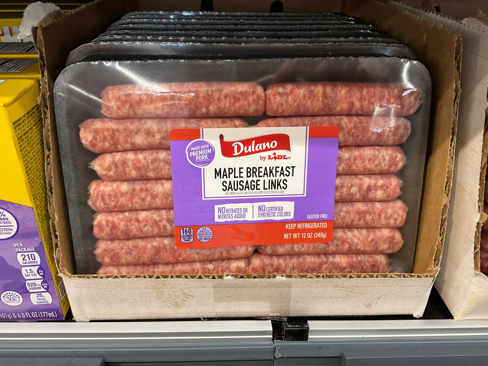 Sausage on a store shelf.