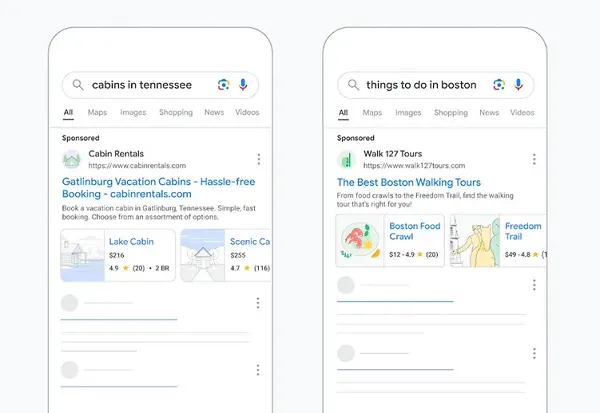 Google travel ads