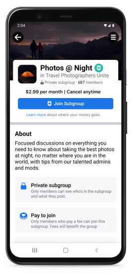 Facebook groups update