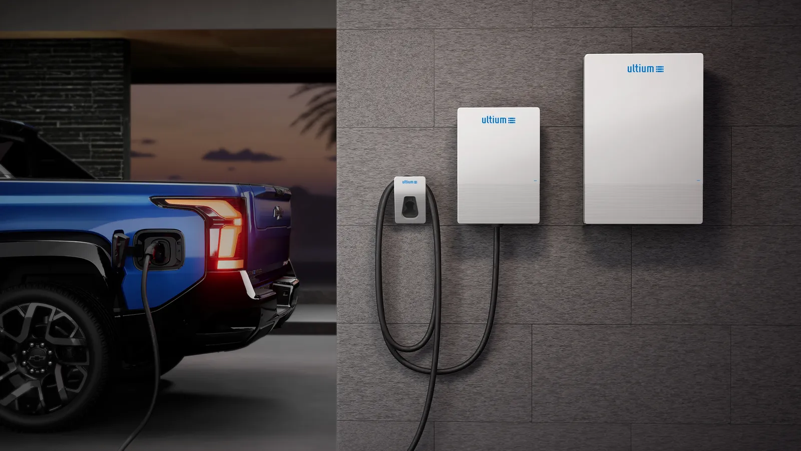 GM's family of Ultium Home EV chargers.