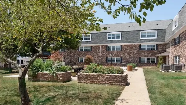 Brick apartment building Burnett Manor.