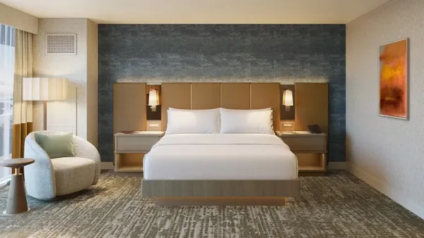 Rendering of a renovated hotel room