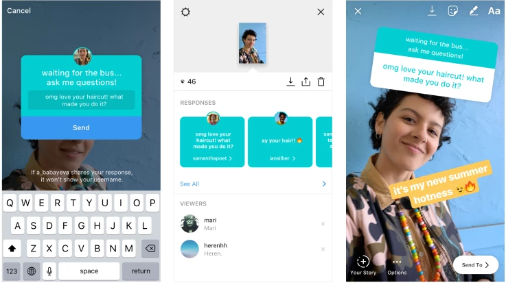 Instagram Stories question sticker example