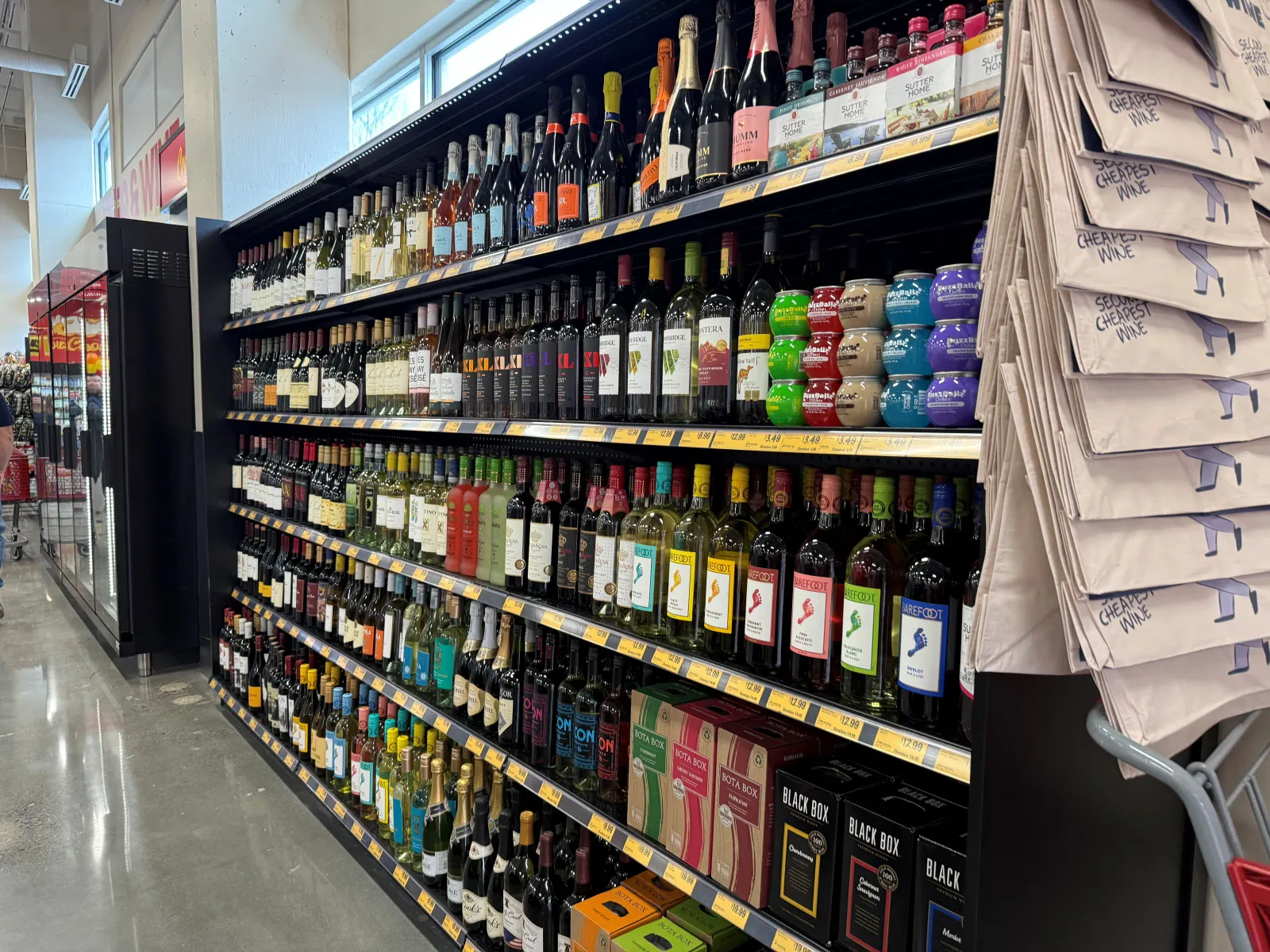 Alcohol at a grocery store.
