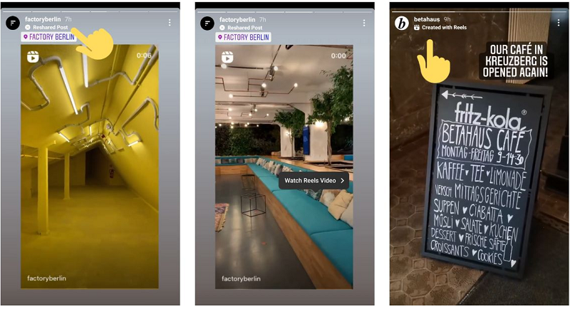 Instagram feed post labels in Stories