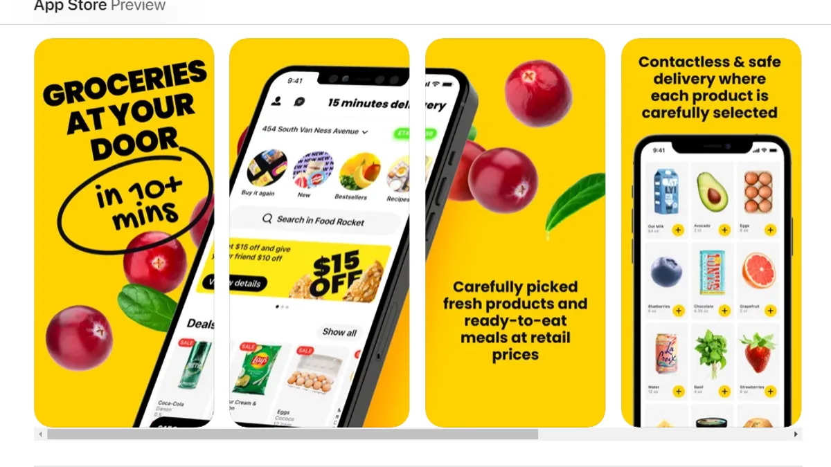 Food Rocket, grocery, delivery, app