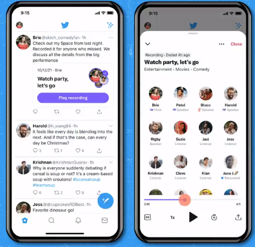 Twitter Spaces recordings