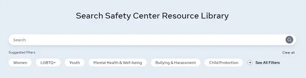 Meta Safety Center