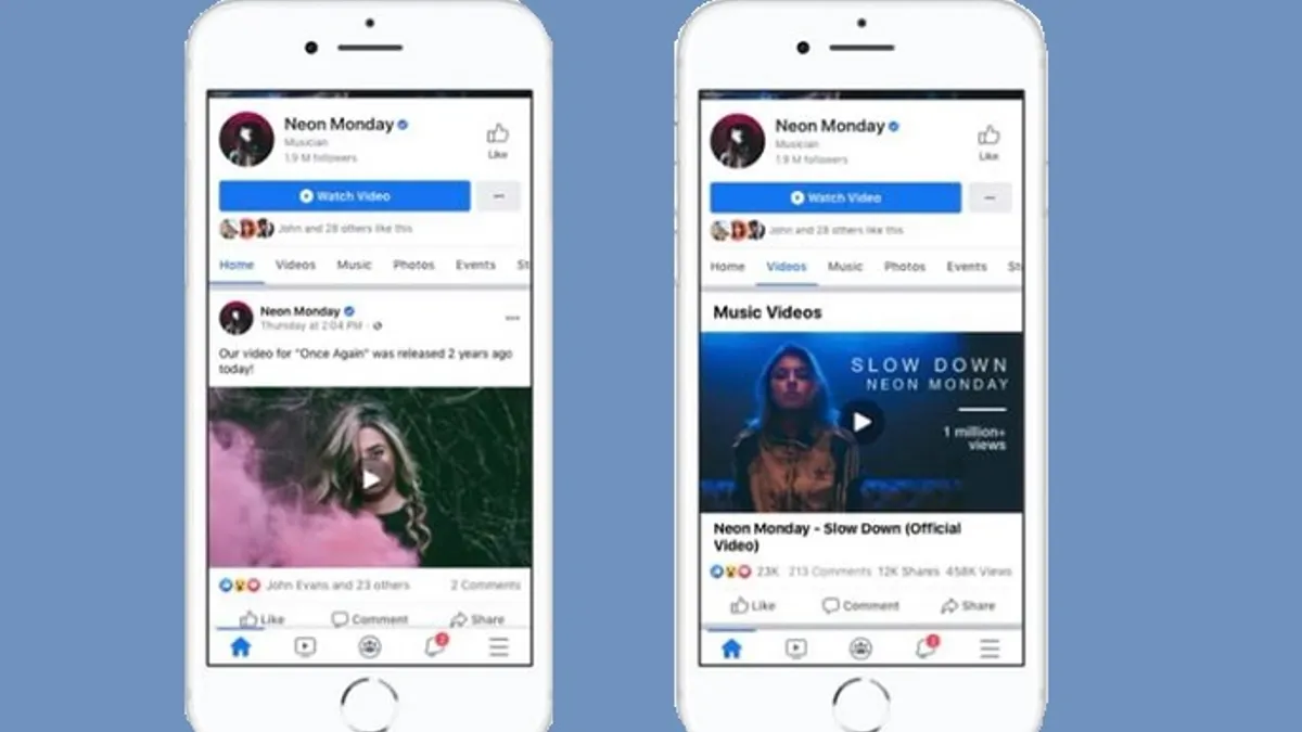 Facebook music videos