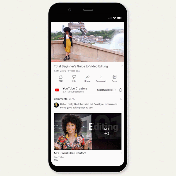 YouTube full-screen