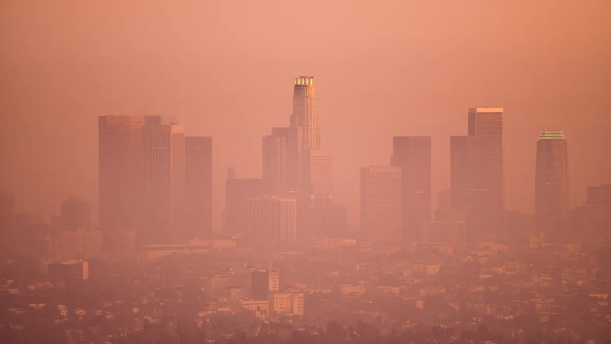 A smoggy day in Los Angeles.